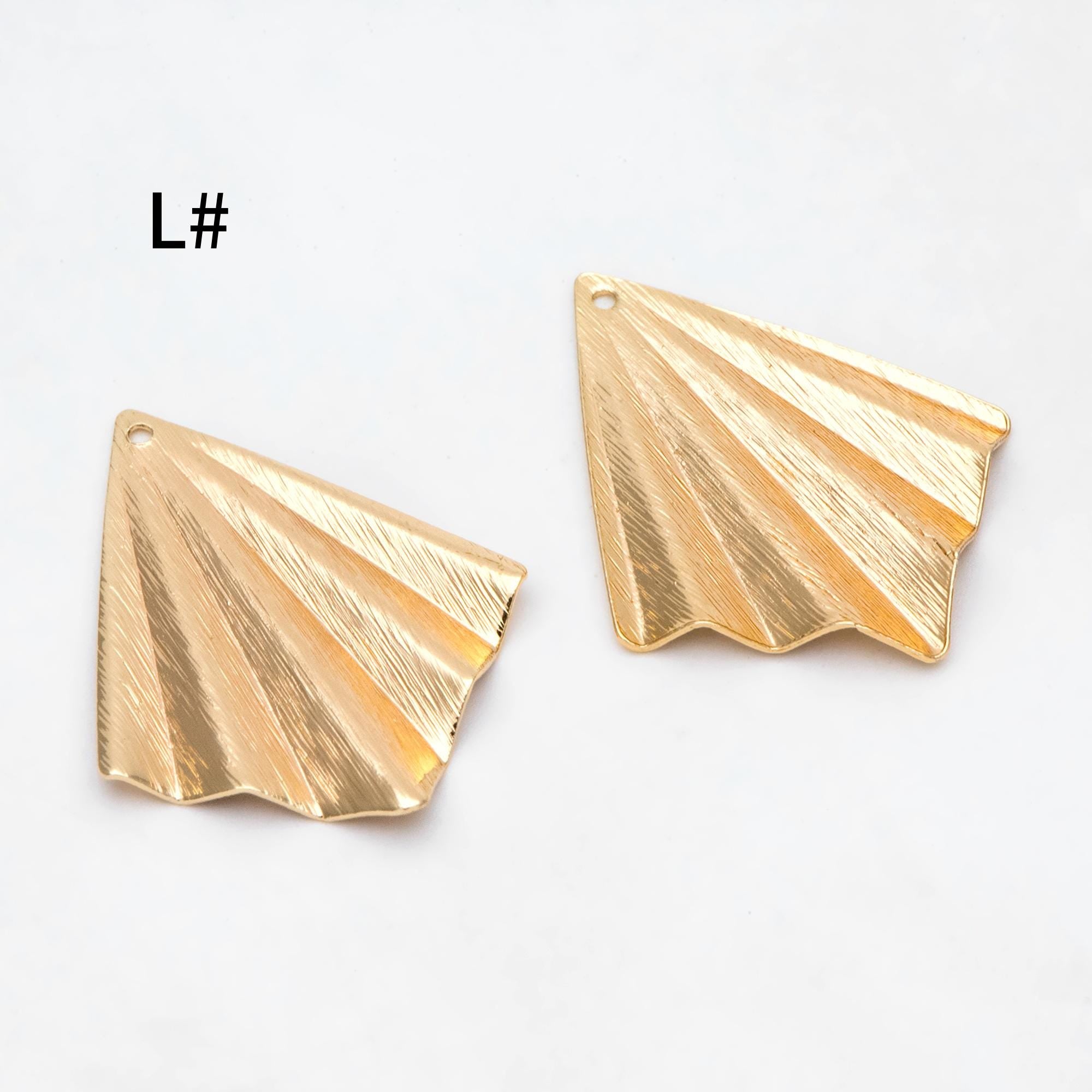 10pcs Gold/ Silver Brushed Geometric Charm Connectors, 18K Gold/ Rhodium Plated Brass Earring Findings (GB-3817)